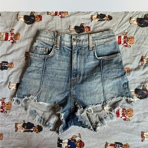 Denim Frayed Hem Women's Shorts